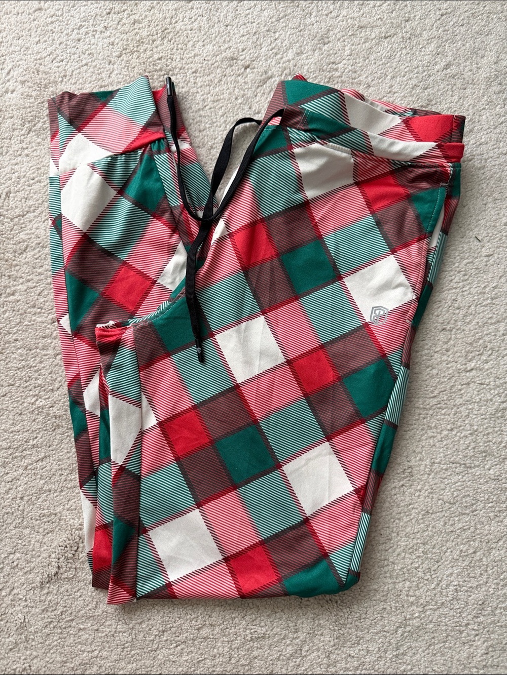Born Primitive Red, Green, White Plaid Track Joggers